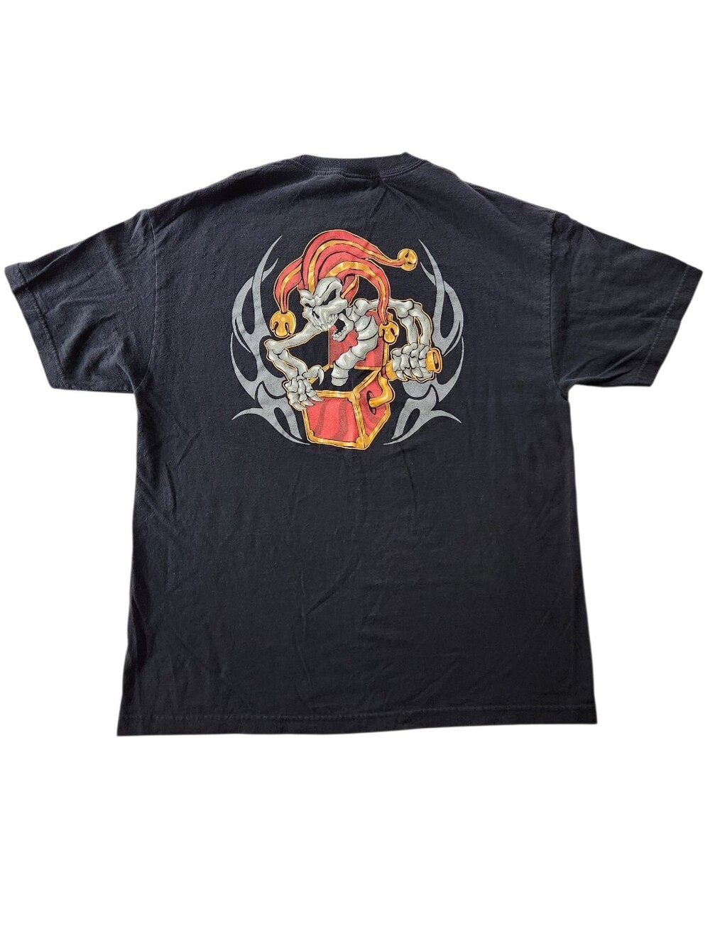 Y2K 2010s Grunge Top Heavy Skeleton Jester Tshirt
